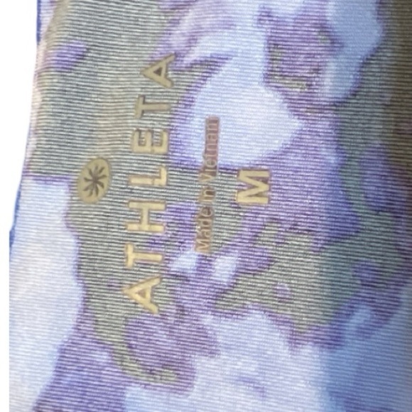 Athleta Vibrant Blue Patterned Long Sleeve Top - Picture 4 of 5